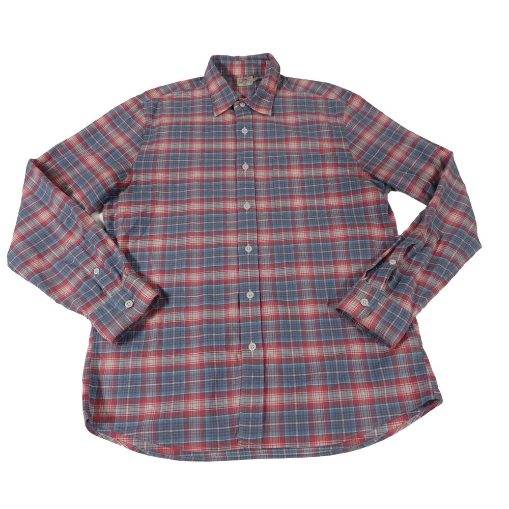 Faherty Plaid Organic Cotton Button Up Long Sleeve Shirt Men's Large